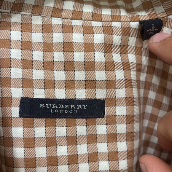Burberry London Men's Button Down Shirt Size Large Long Sleeve Check Vintage USA - Picture 2 of 7